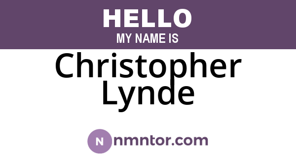 Christopher Lynde