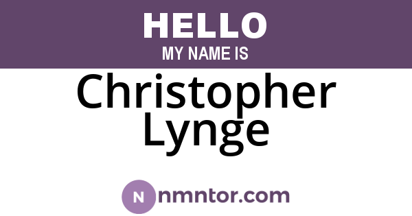 Christopher Lynge