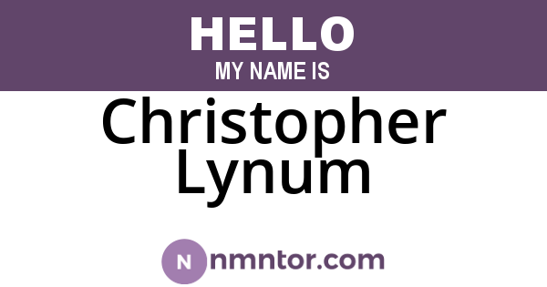 Christopher Lynum