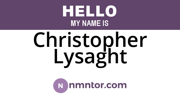 Christopher Lysaght