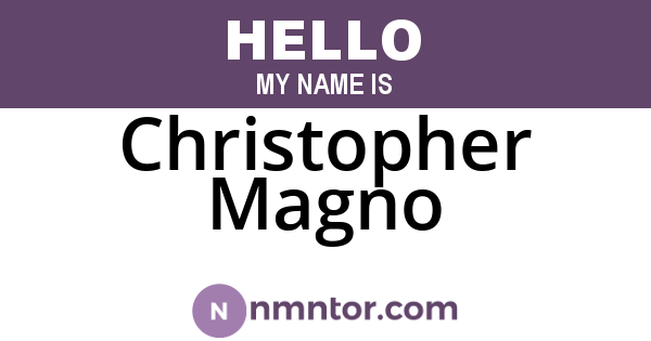 Christopher Magno