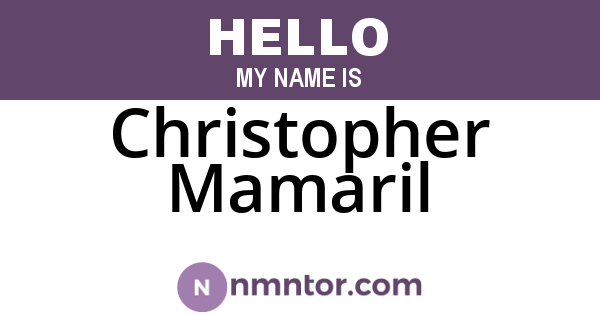 Christopher Mamaril