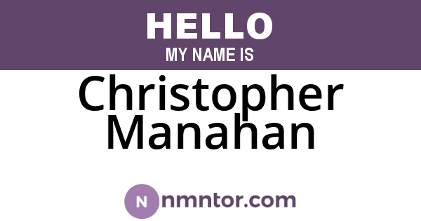 Christopher Manahan