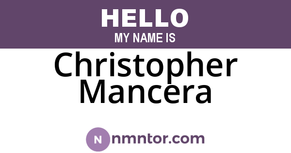 Christopher Mancera