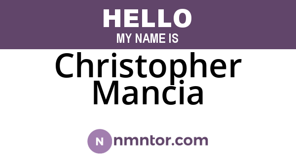 Christopher Mancia
