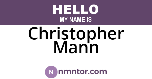 Christopher Mann
