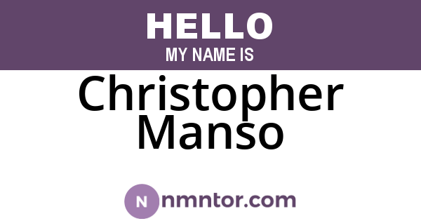 Christopher Manso