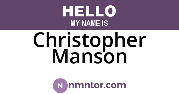 Christopher Manson