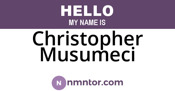 Christopher Musumeci