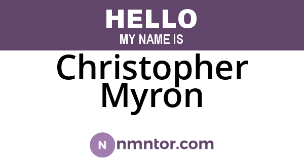 Christopher Myron