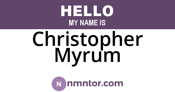 Christopher Myrum