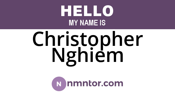 Christopher Nghiem