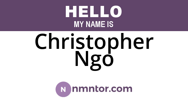 Christopher Ngo