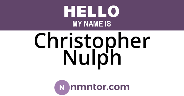 Christopher Nulph