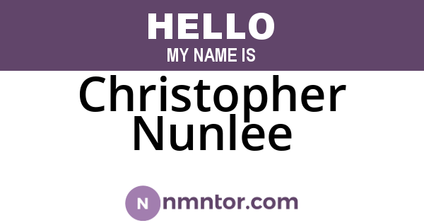 Christopher Nunlee