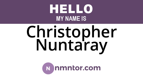 Christopher Nuntaray