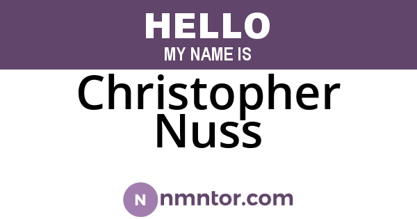 Christopher Nuss
