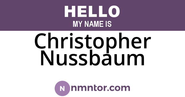 Christopher Nussbaum