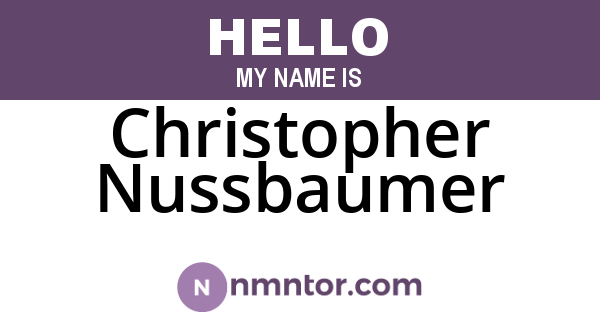 Christopher Nussbaumer