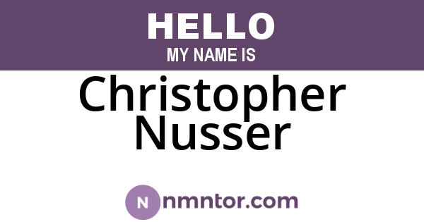 Christopher Nusser