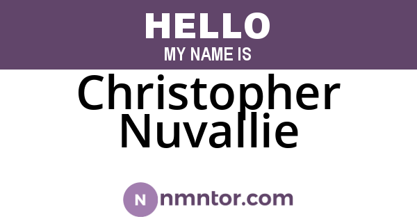 Christopher Nuvallie
