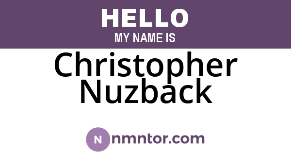 Christopher Nuzback