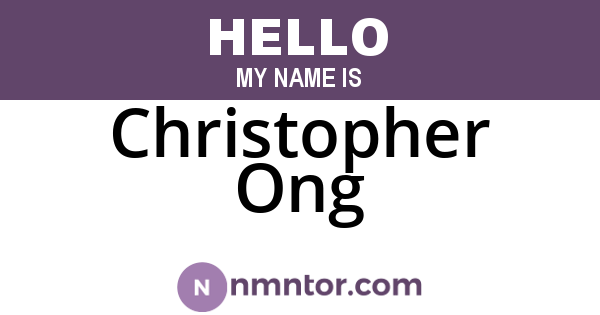 Christopher Ong