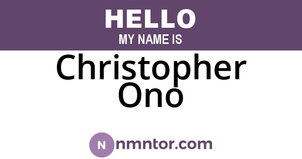 Christopher Ono