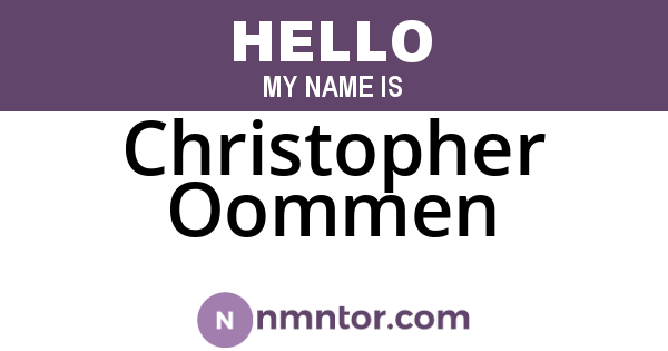 Christopher Oommen