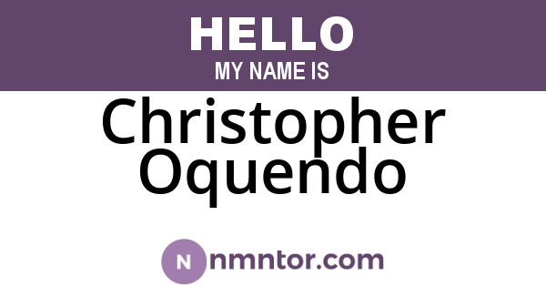 Christopher Oquendo