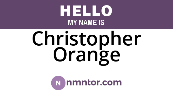 Christopher Orange