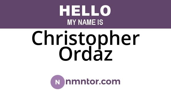 Christopher Ordaz