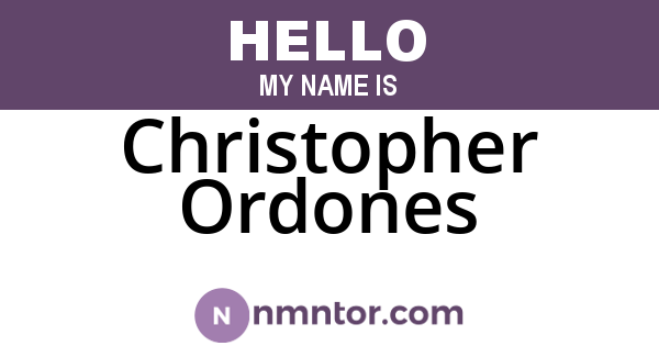 Christopher Ordones