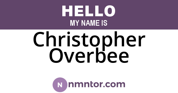 Christopher Overbee
