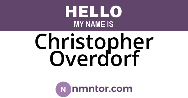 Christopher Overdorf