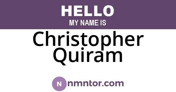 Christopher Quiram