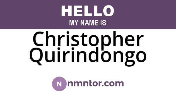 Christopher Quirindongo