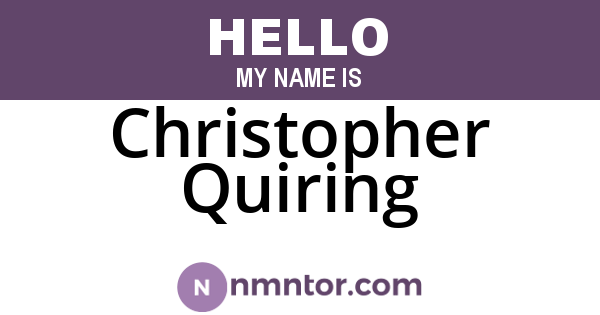 Christopher Quiring