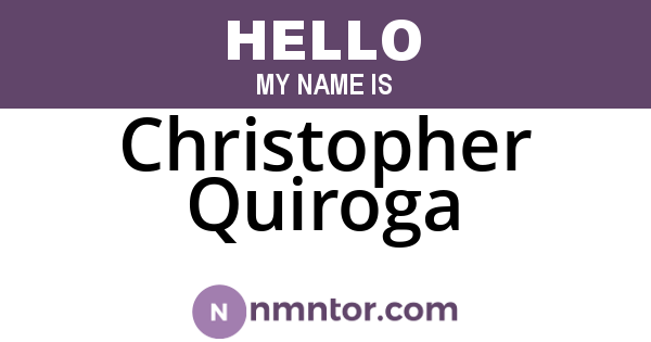 Christopher Quiroga