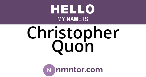 Christopher Quon