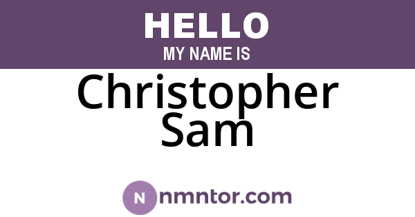 Christopher Sam