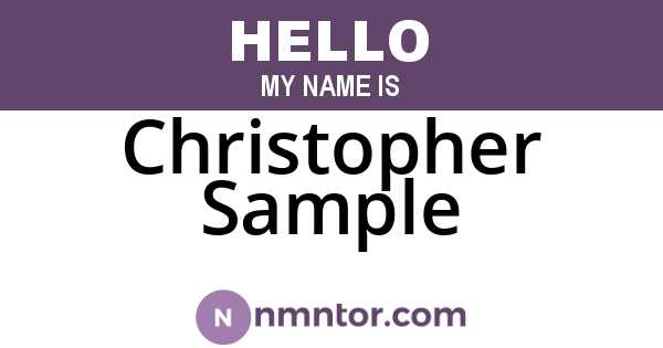 Christopher Sample