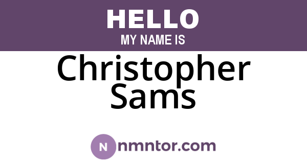 Christopher Sams