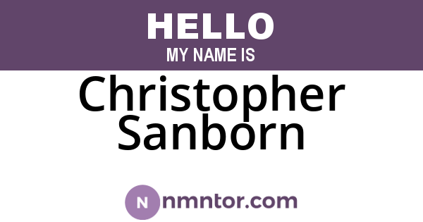 Christopher Sanborn