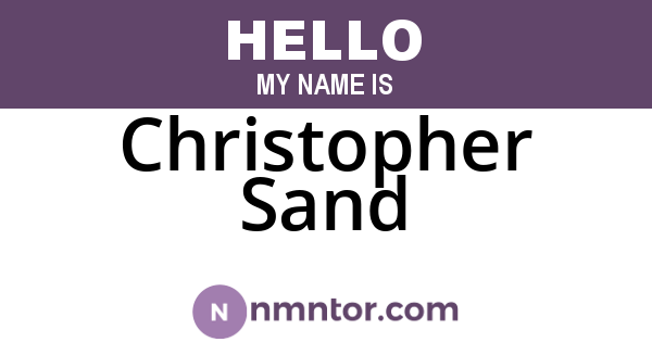 Christopher Sand