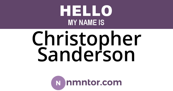 Christopher Sanderson
