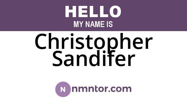 Christopher Sandifer