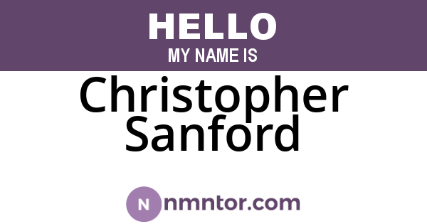 Christopher Sanford