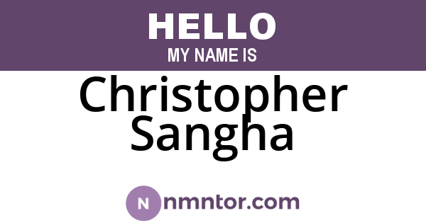Christopher Sangha