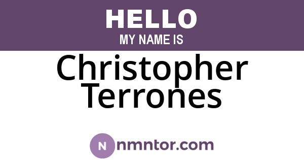 Christopher Terrones